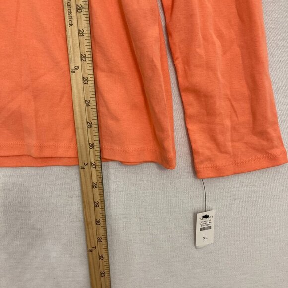 New Talbots Orange Pima Cotton Crew Neck Long Sleeve Pullover Tee XL - Picture 4 of 9